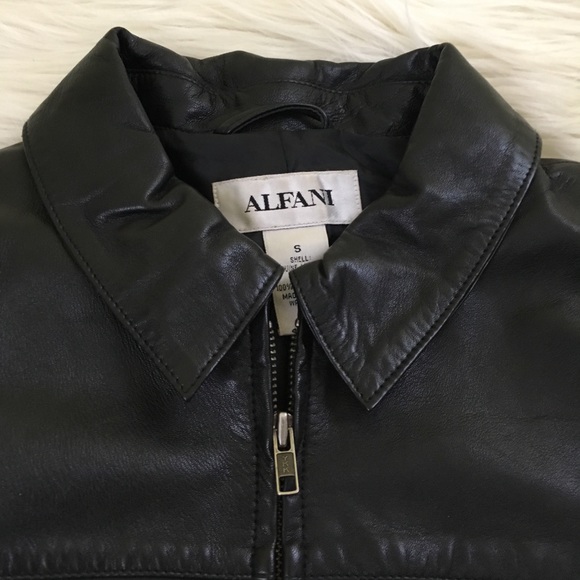 🎉SOLD🎉Alfani Genuine Leather Soft Black Jacket - Picture 3 of 8